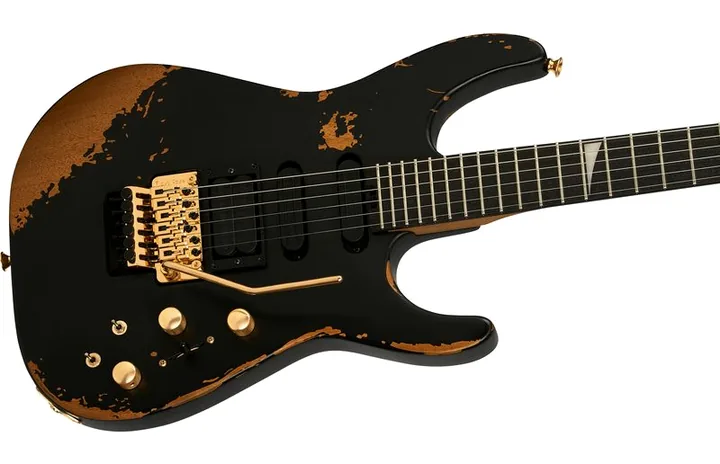 Jackson Pro Phil Collen PC1- E WBLK, cuerpo y acabado en primer plano