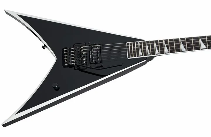 Jackson Pro Wes Borland KV BLKWHT, curvas del cuerpo vistas desde arriba