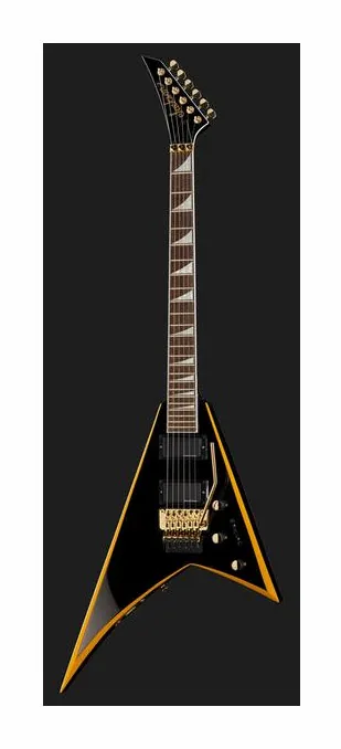 Jackson RRX24 Black with Yellow Bevels, puente y clavijeros de afinación