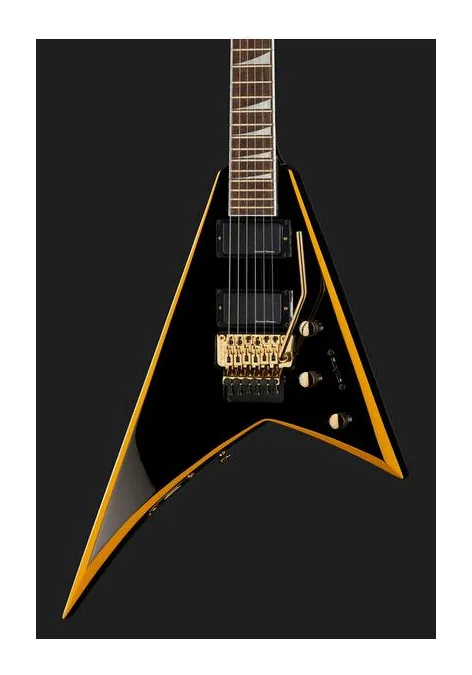 Jackson RRX24 Black with Yellow Bevels, curvas del cuerpo vistas desde arriba