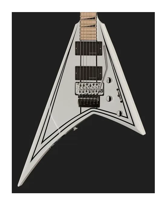 Jackson RRX24M White w/Black PinStripe, selector de pastillas y jack de salida