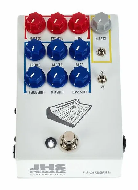 JHS Pedals Colour Box V2 Preamp / EQ, mandos vistos desde arriba