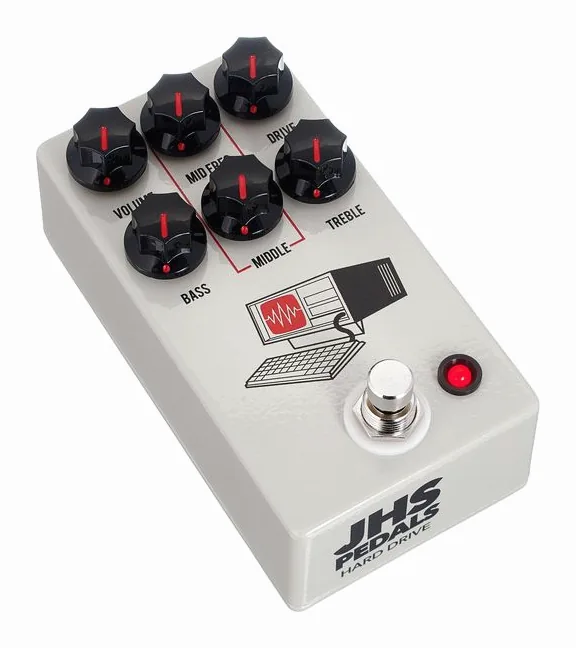 JHS Pedals Hard Drive - Distortion Tan, mandos vistos desde arriba