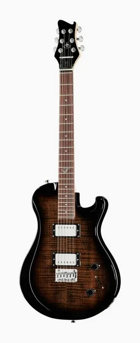 Journey Instruments OE990BK Travel El. Guitar BK en primer plano frontal
