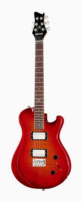 Journey Instruments OE990CB Travel El. Guitar CB encuadrado de frente sobre fondo neutro