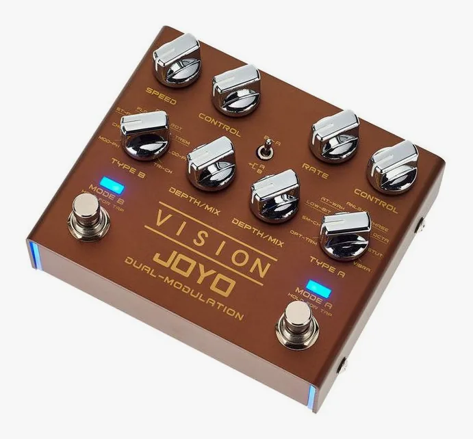 Joyo R-09 Vision Dual Mod, footswitch en primer plano