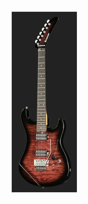 Kramer Guitars The 84 HH Quilt Magenta Burst, cejuela y primeras posiciones del diapasón
