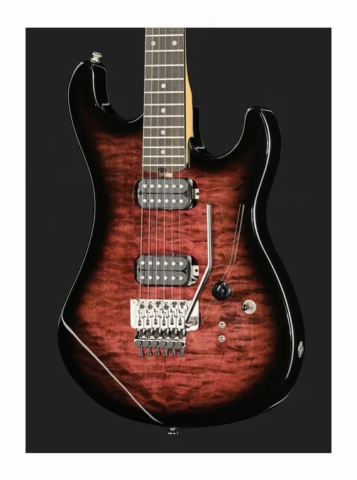Kramer Guitars The 84 HH Quilt Magenta Burst, mástil y diapasón vistos de lado