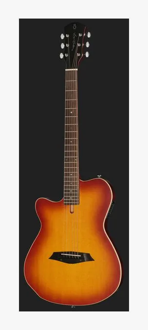 Larry Carlton G5A Tobacco Sunburst LH, cejuela y primeras posiciones del diapasón