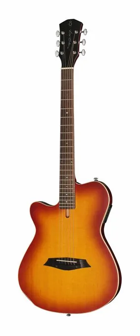 Larry Carlton G5A Tobacco Sunburst LH encuadrado de frente sobre fondo neutro
