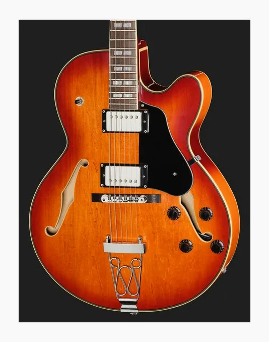 Larry Carlton H7F Tobacco Burst LH, cuerpo y acabado en primer plano