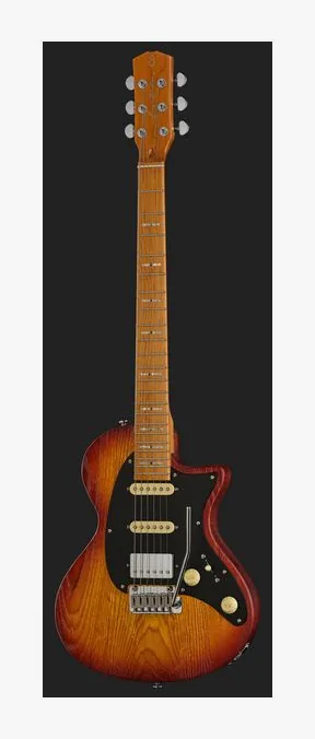 Larry Carlton I5S Tobacco Sunburst, curvas del cuerpo vistas desde arriba