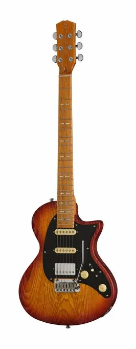 Larry Carlton I5S Tobacco Sunburst encuadrado de frente sobre fondo neutro