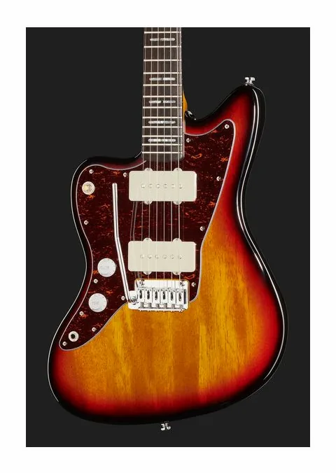 Larry Carlton J3 3-Tone Sunburst LH, vista trasera del cuerpo