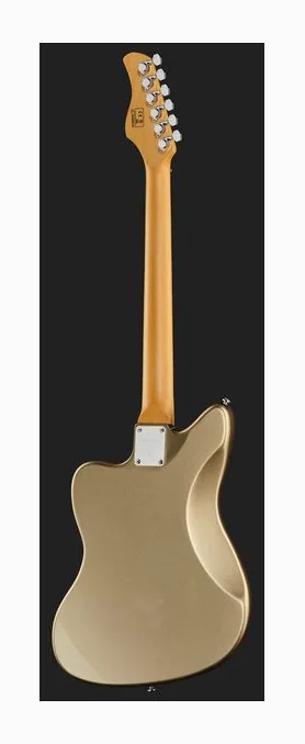 Larry Carlton J5 Champagne Gold Metallic, cejuela y primeras posiciones del diapasón
