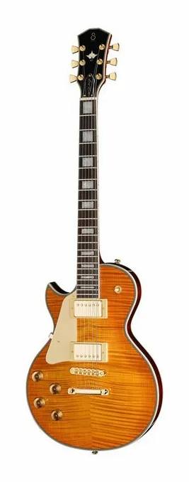 Larry Carlton L7 Dx Amber Burst LH visto de frente