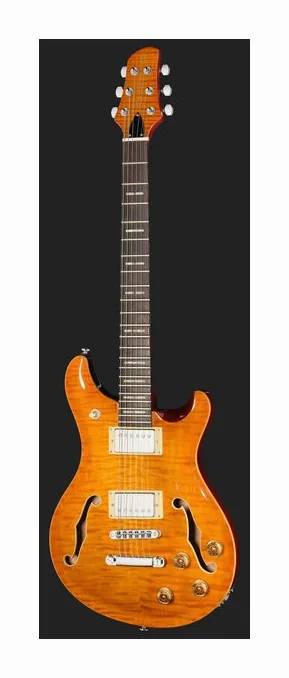 Larry Carlton Q7 Hollow Amber Burst, pastillas y mandos de control