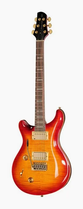 Larry Carlton Q7 Tobacco Sunburst LH encuadrado de frente sobre fondo neutro