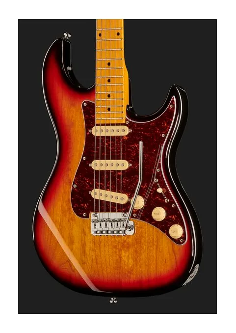 Larry Carlton S5 3-Tone Sunburst, selector de pastillas y jack de salida