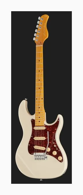 Larry Carlton S5 Olympic White, curvas del cuerpo vistas desde arriba