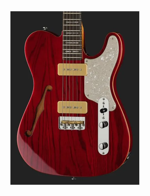 Larry Carlton T7TM See Through Red, curvas del cuerpo vistas desde arriba