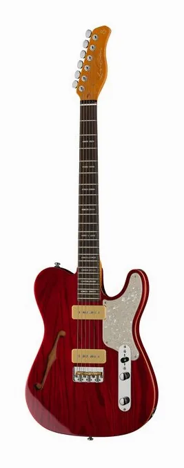 Larry Carlton T7TM See Through Red fotografiado de frente