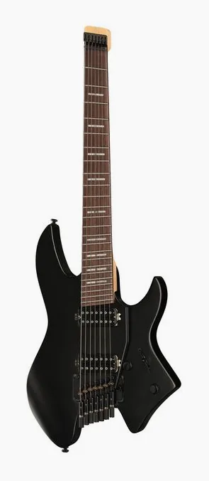 Larry Carlton X6 Headless 6 Trans Black fotografiado de frente