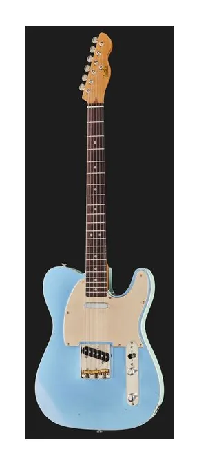 LSL T Bone Destoto/Sonic Blue Aged, cejuela y primeras posiciones del diapasón