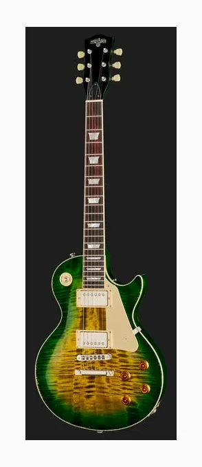 Maybach Lester Green Burst Custom Aged, puente y clavijeros de afinación