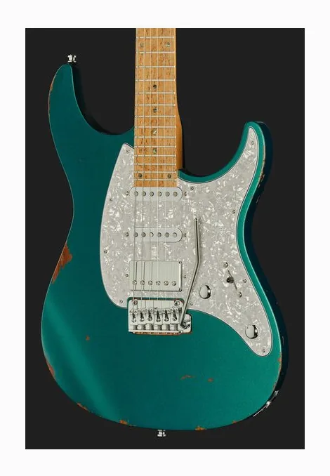 Mayones Guitars Aquila Aged V24 6 MMNG, mástil y diapasón vistos de lado