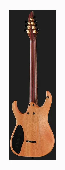 Mayones Guitars Duvell Elite 7 LBS, pala con clavijeros y logotipo