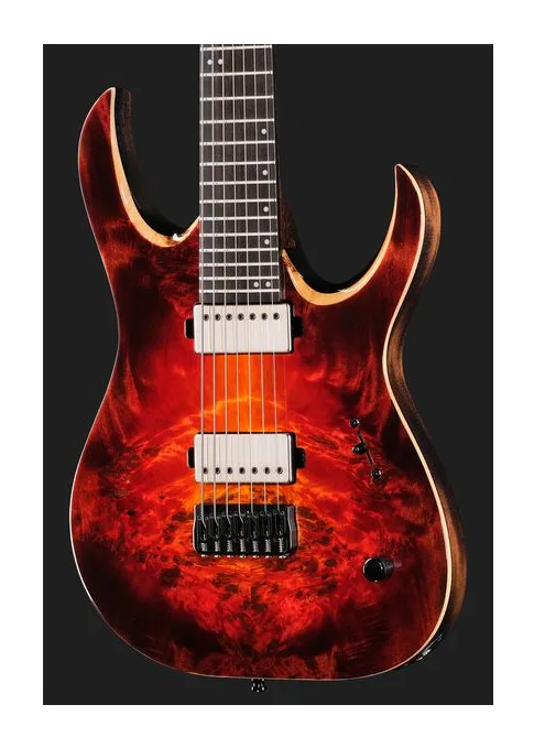 Mayones Guitars Duvell Elite 7 LBS, mástil y diapasón vistos de lado