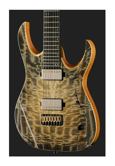 Mayones Guitars Elite 7 B26.5 NFGB, mástil y diapasón vistos de lado