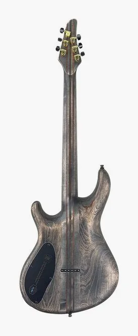 Mayones Guitars Regius 6 Gothic NAMM'26, pala con clavijeros y logotipo
