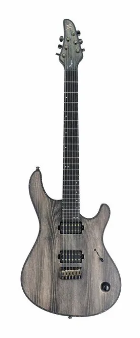 Mayones Guitars Regius 6 Gothic NAMM'26 en primer plano frontal