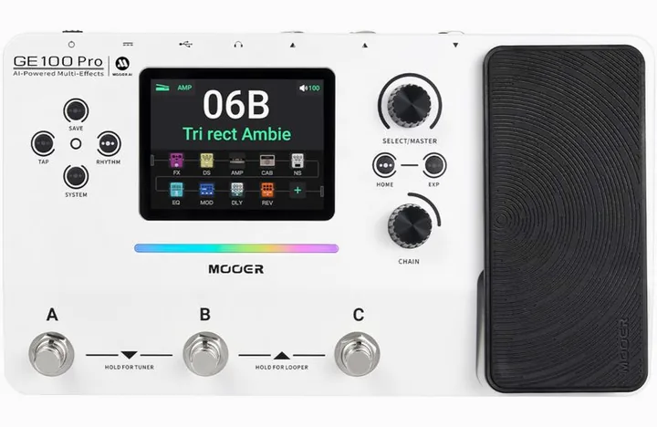 Mooer GE 100 Pro Guitar Multi, gráfica de la carcasa superior