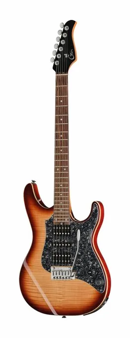 Mooer GTRS Soloist 810 Blue Burst fotografiado de frente