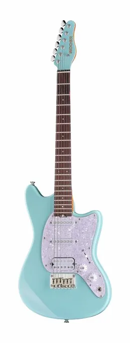 Mooer MLT10 Guitar - Candy Blue en primer plano frontal