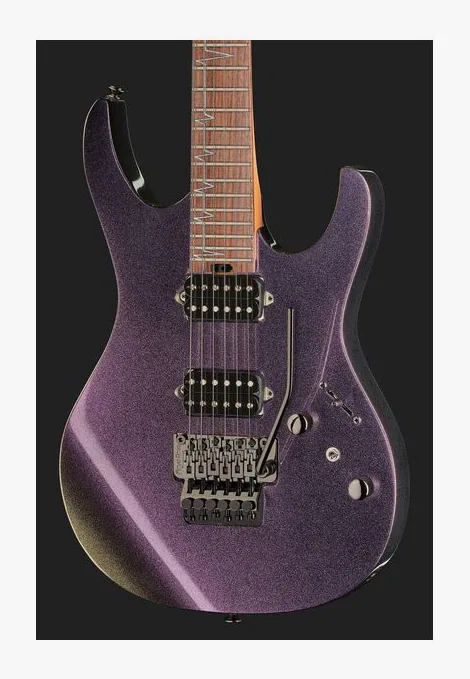Mooer MMT100 FR Guitar Aurora Pink, mástil y diapasón vistos de lado