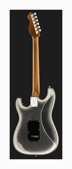 Mooer MSC10 Pro Guitar Dark Silver, curvas del cuerpo vistas desde arriba
