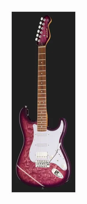 Mooer MSC20 Pro Guitar Ocean Blue, cuerpo y acabado en primer plano