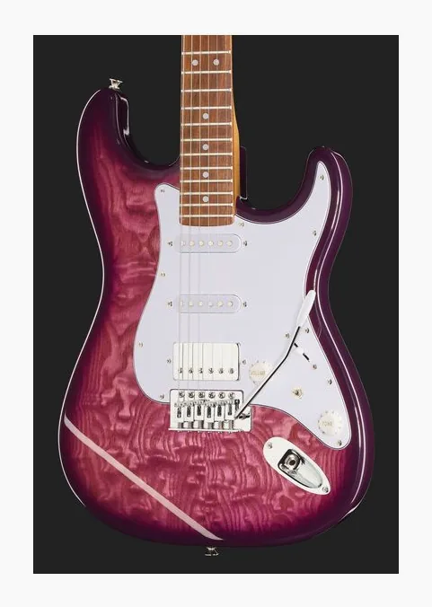 Mooer MSC20 Pro Guitar Ocean Blue, curvas del cuerpo vistas desde arriba