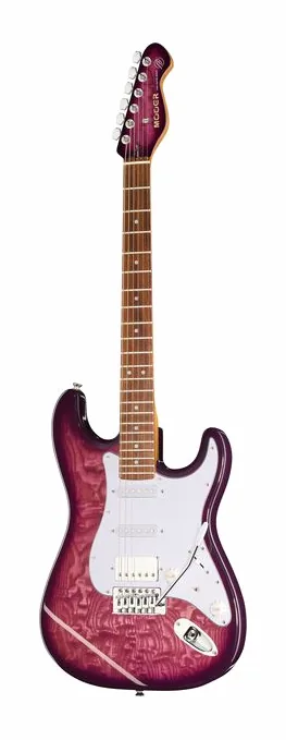 Mooer MSC20 Pro Guitar Amber Brown en primer plano frontal