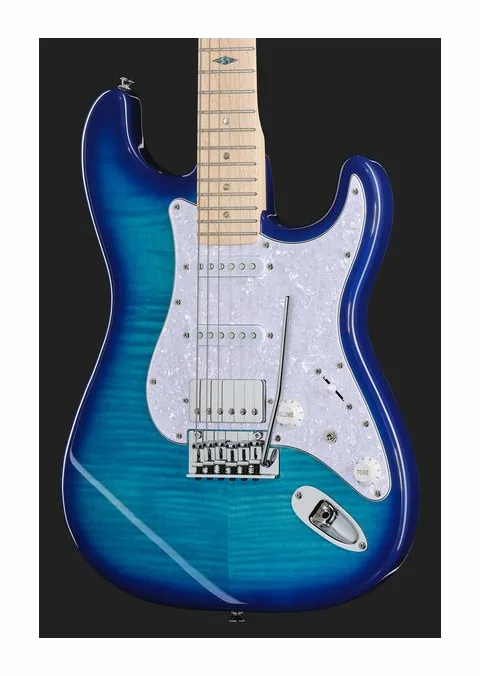 Mooer MSC30 Pro Guitar Rose Purple, cuerpo y acabado en primer plano