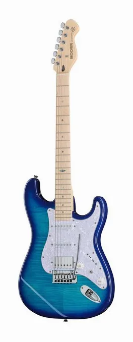 Mooer MSC30 Pro Guitar Lake Blue en primer plano frontal