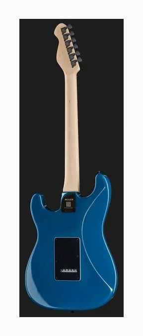 Mooer MSC31 Pro Guitar Blue Burst, perfil lateral del cuerpo