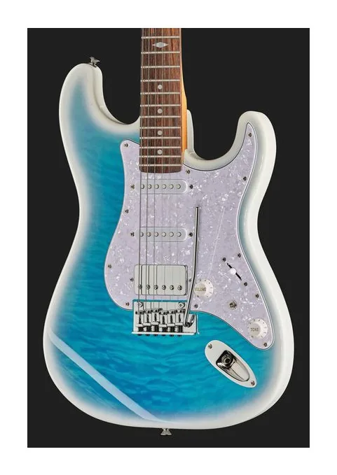 Mooer MSC40 Pro Guitar Dreamy Blue, pastillas y mandos de control
