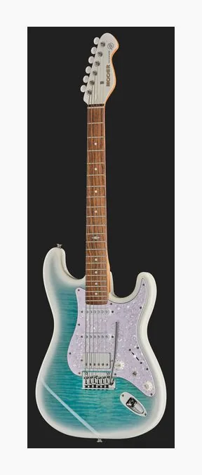 Mooer MSC41 Pro Guitar Dreamy Blue, puente y clavijeros de afinación