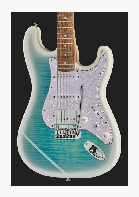 Mooer MSC41 Pro Guitar Dreamy Blue, puente y clavijeros de afinación
