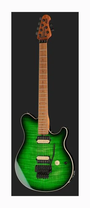 Music Man Axis Macha Flame, mástil y diapasón vistos de lado